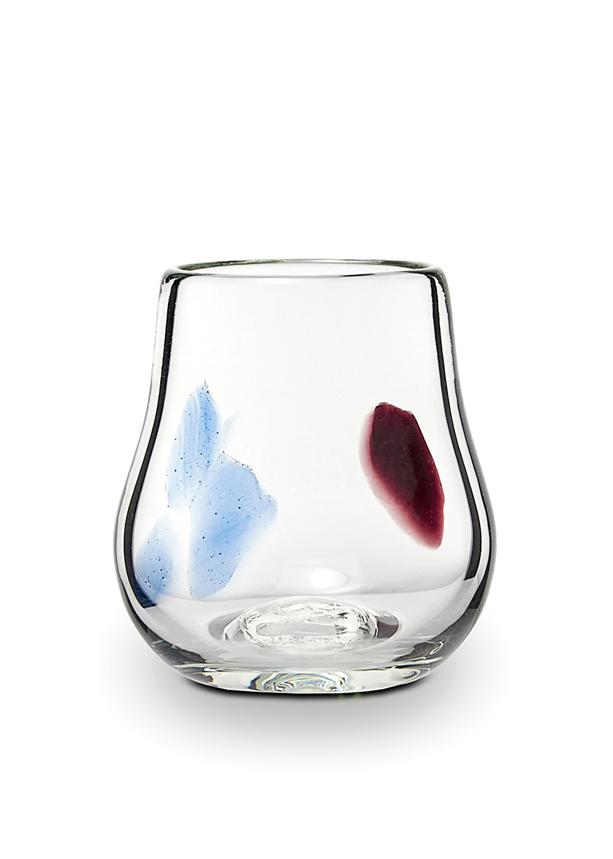 TULIP GLASS IN BLUE & PURPLE