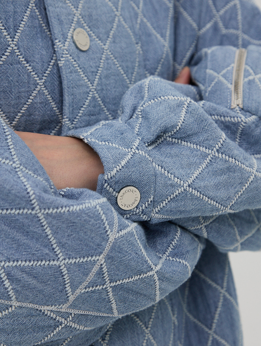 DENIM PIQUE BOMBER JACKET