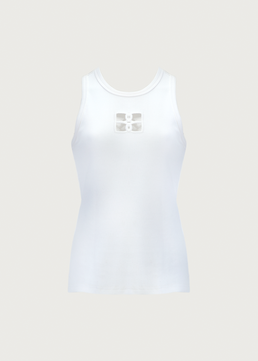 BB MONOGRAM TANK TOP IN WHITE