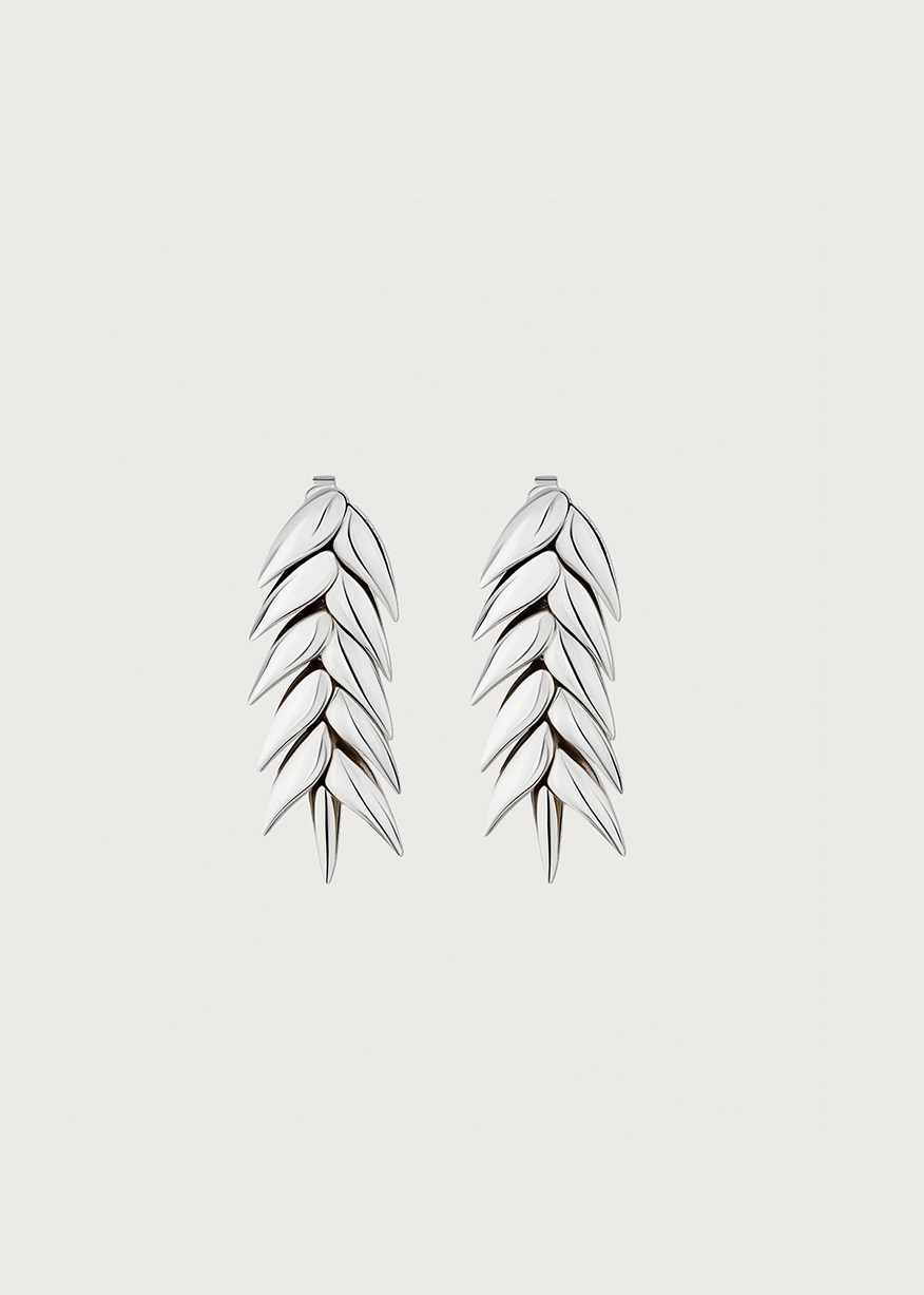 SPIKELET SHORT EARRINGS IN SILVER