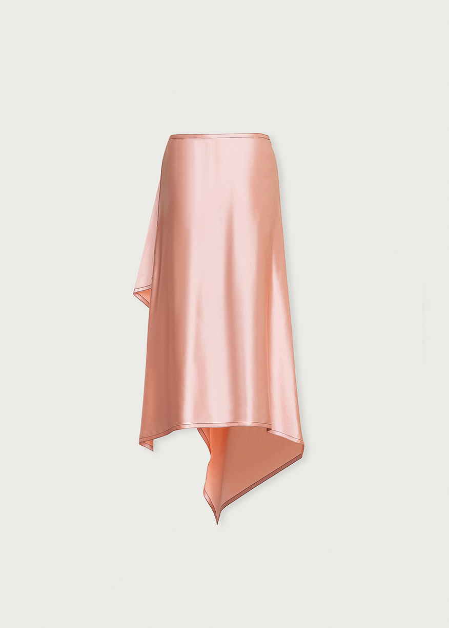 ASYMMETRIC SKIRT POWDER ROSE