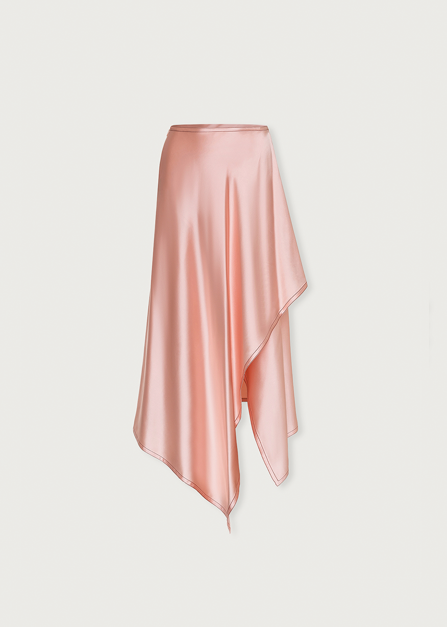 ASYMMETRIC SKIRT POWDER ROSE