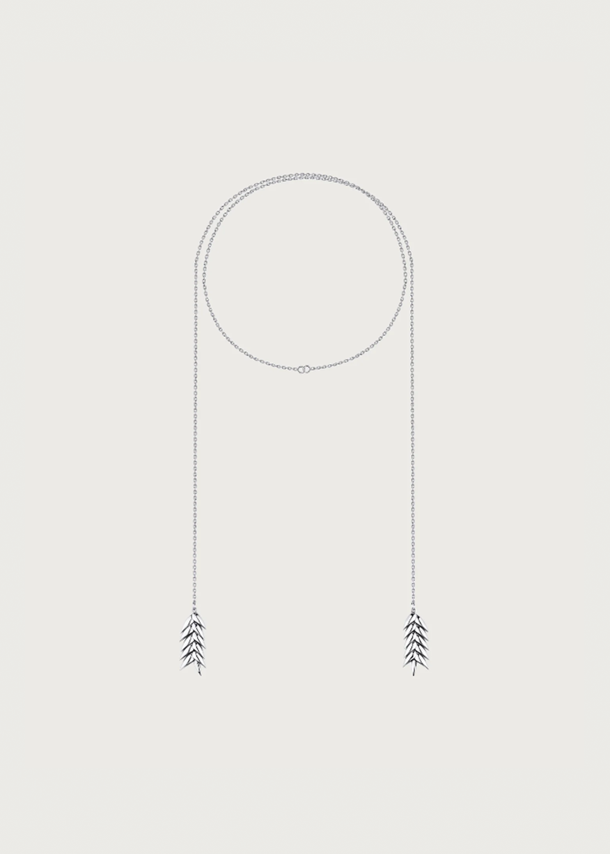 SPIKELET LONG PENDANT IN SILVER