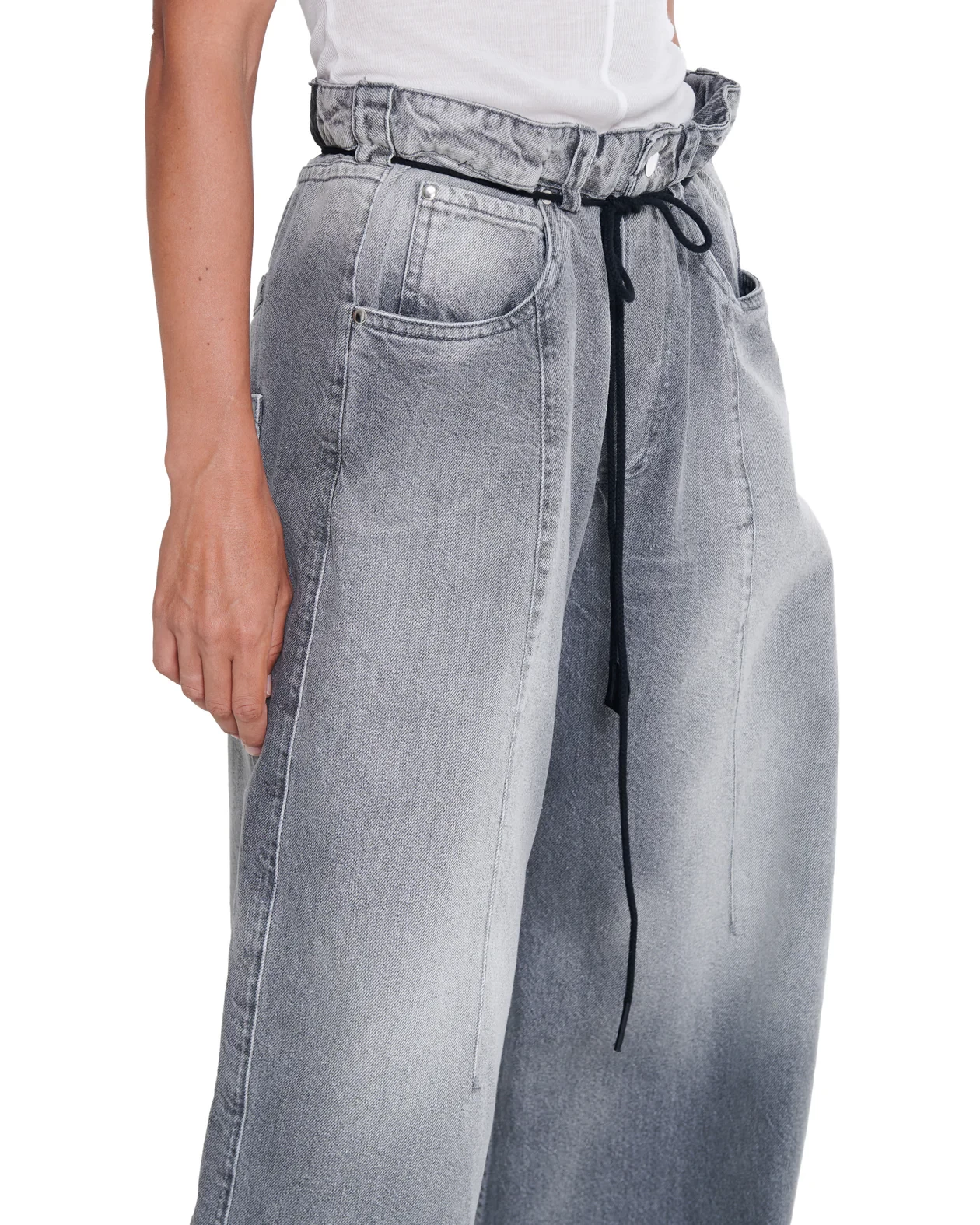 DISTRESSED BAGGY JEANS IN GREY