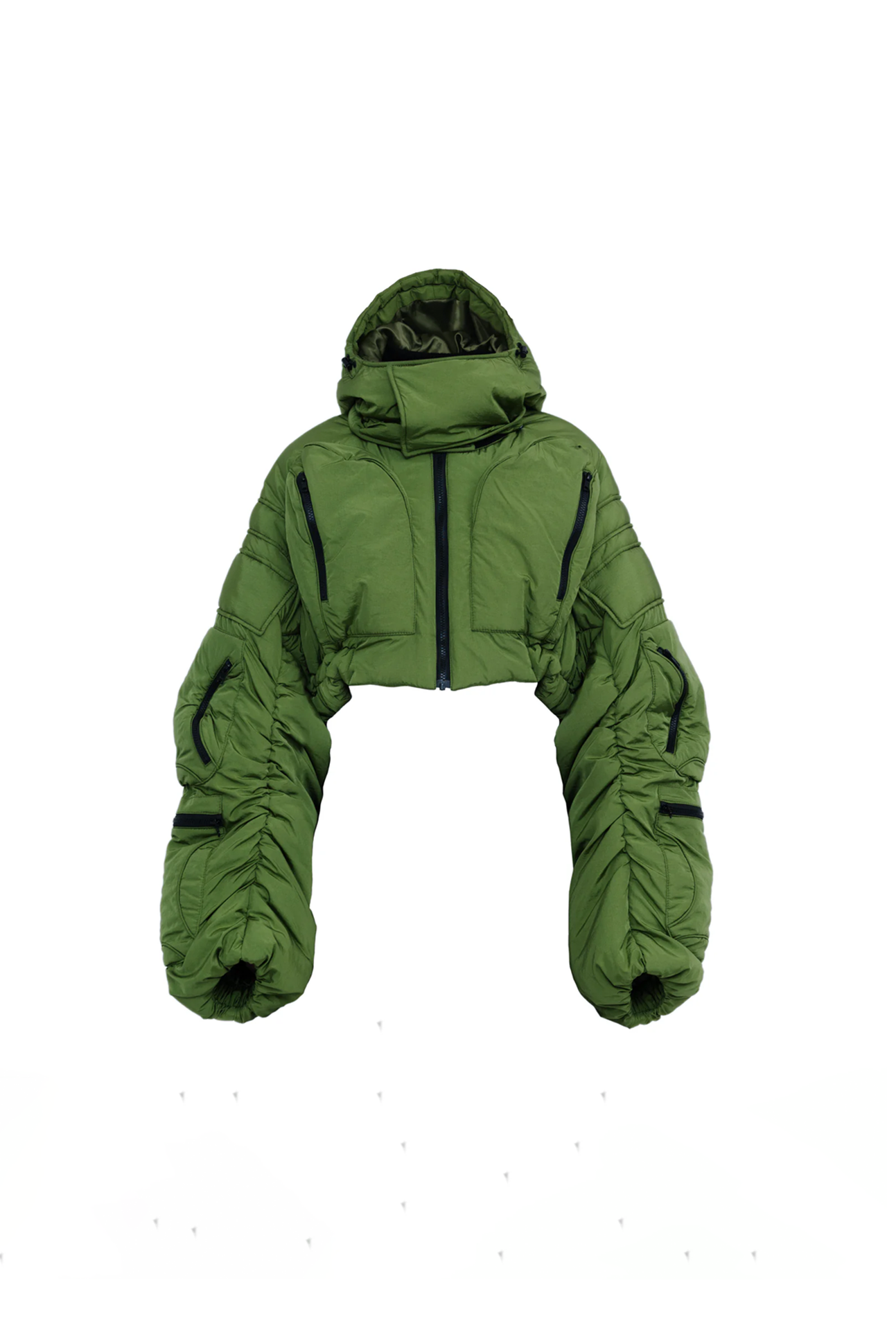 CROPPED PUFFER COSMIC JACKET IN GREEN