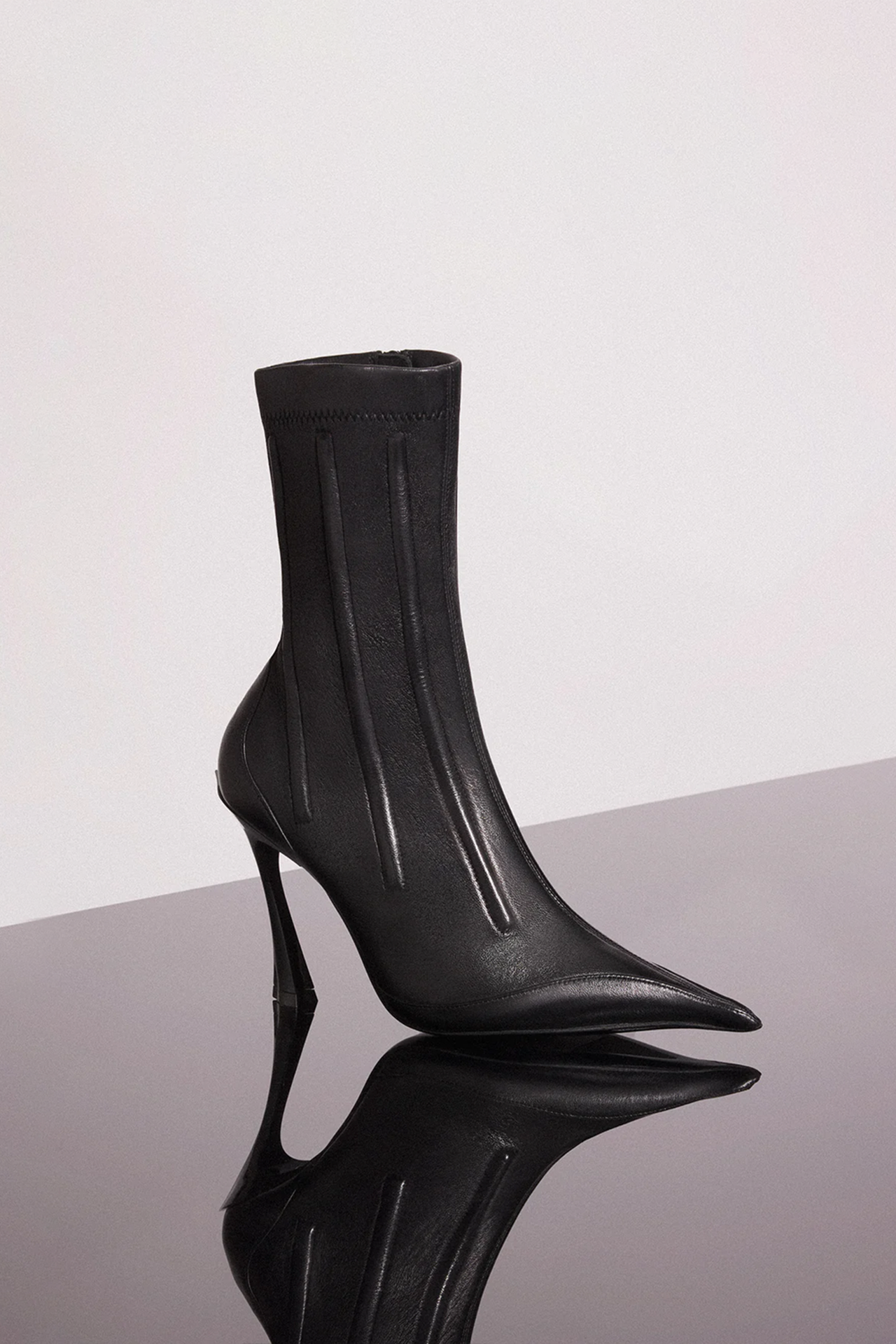 CORSET ANKLE BOOT NAPPA BLACK / BLACK HEEL