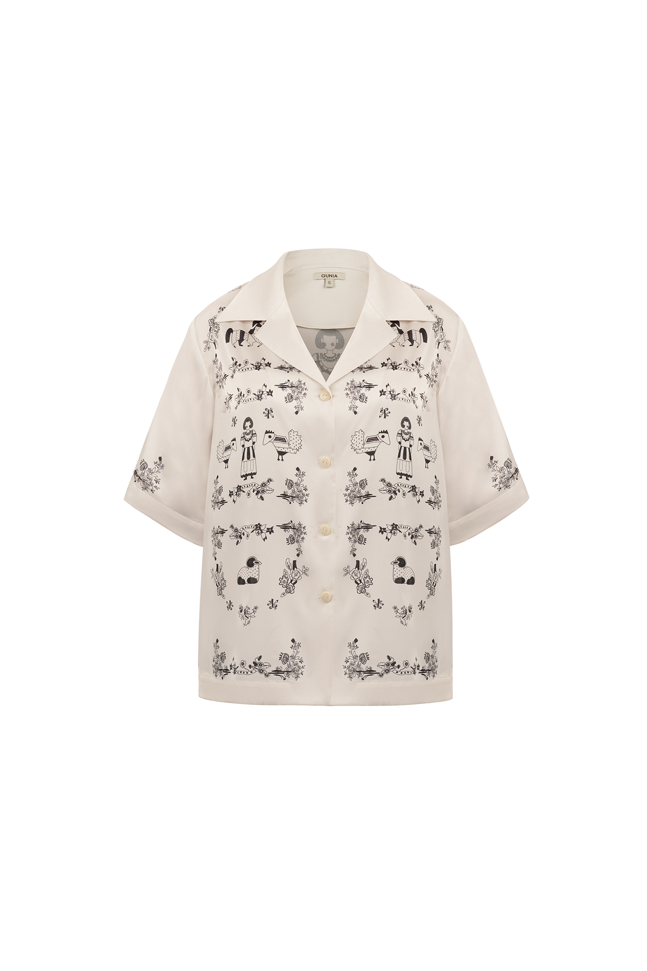 VEKLA PRINT SILK SHIRT IN IVORY