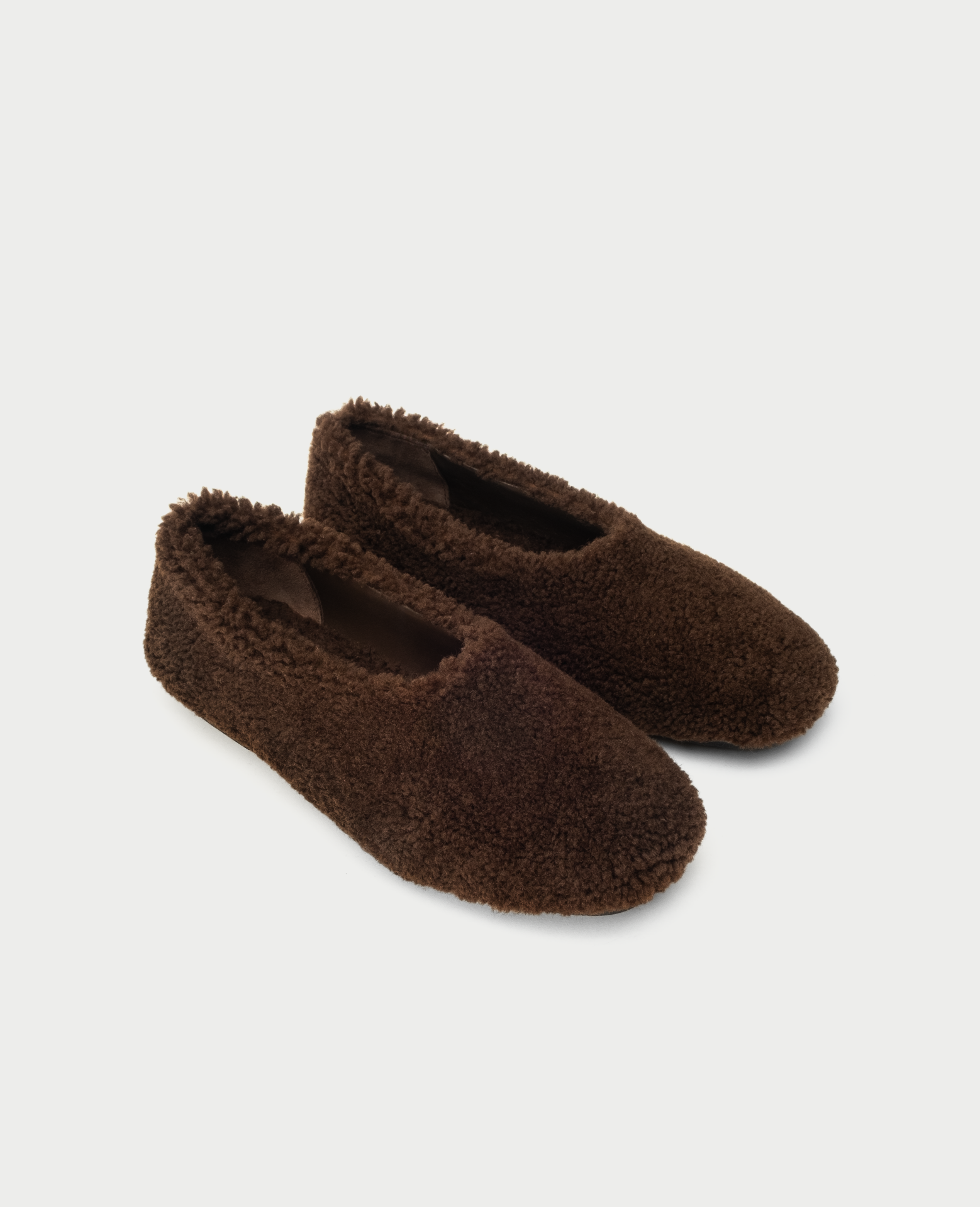 FUR-FUR BALLERINAS IN BROWN / SHORT