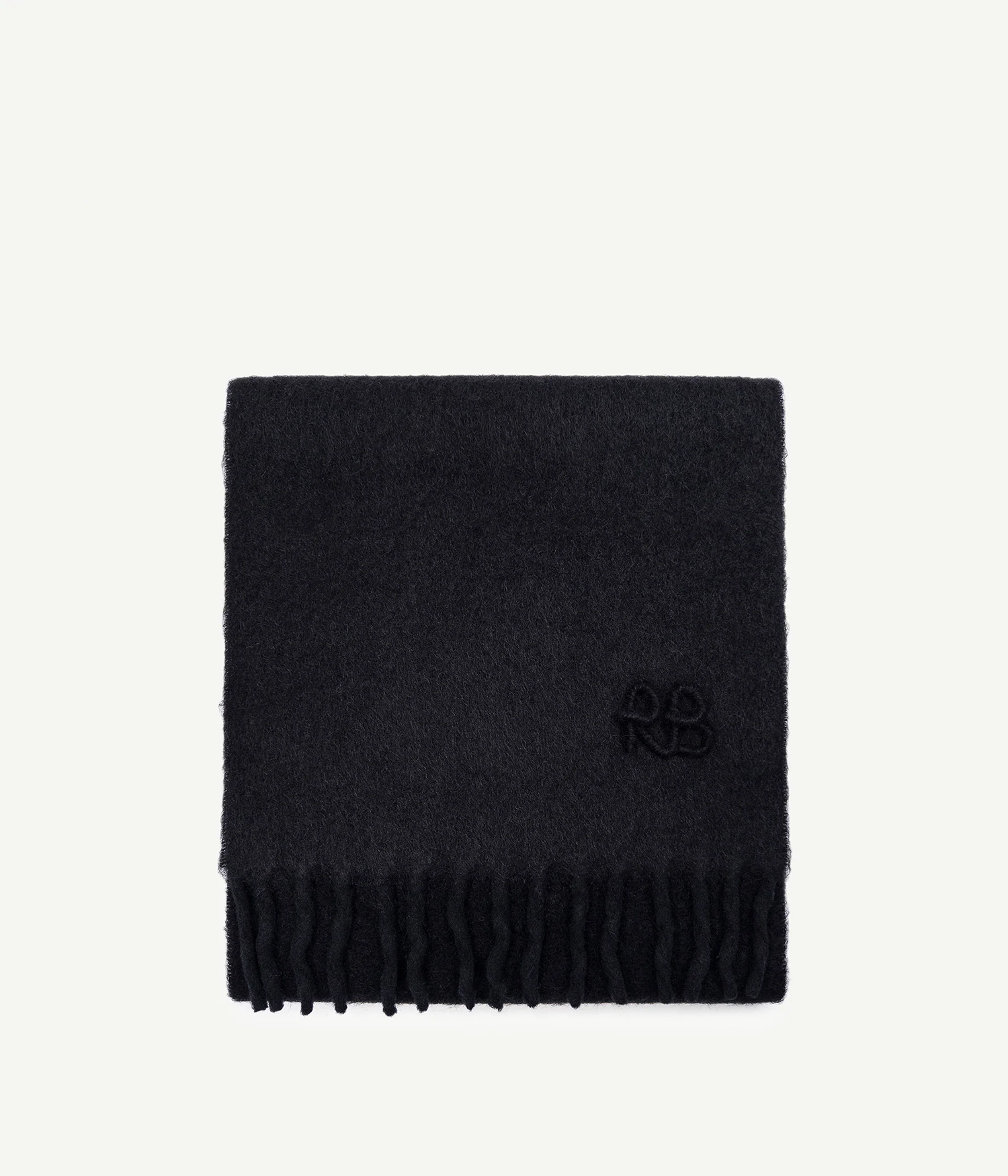 SCARF IN BLACK WOOL/ALPACA/MOHAIR