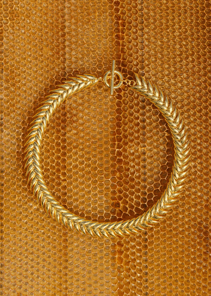 SPIKELET NECKLACE IN GOLD