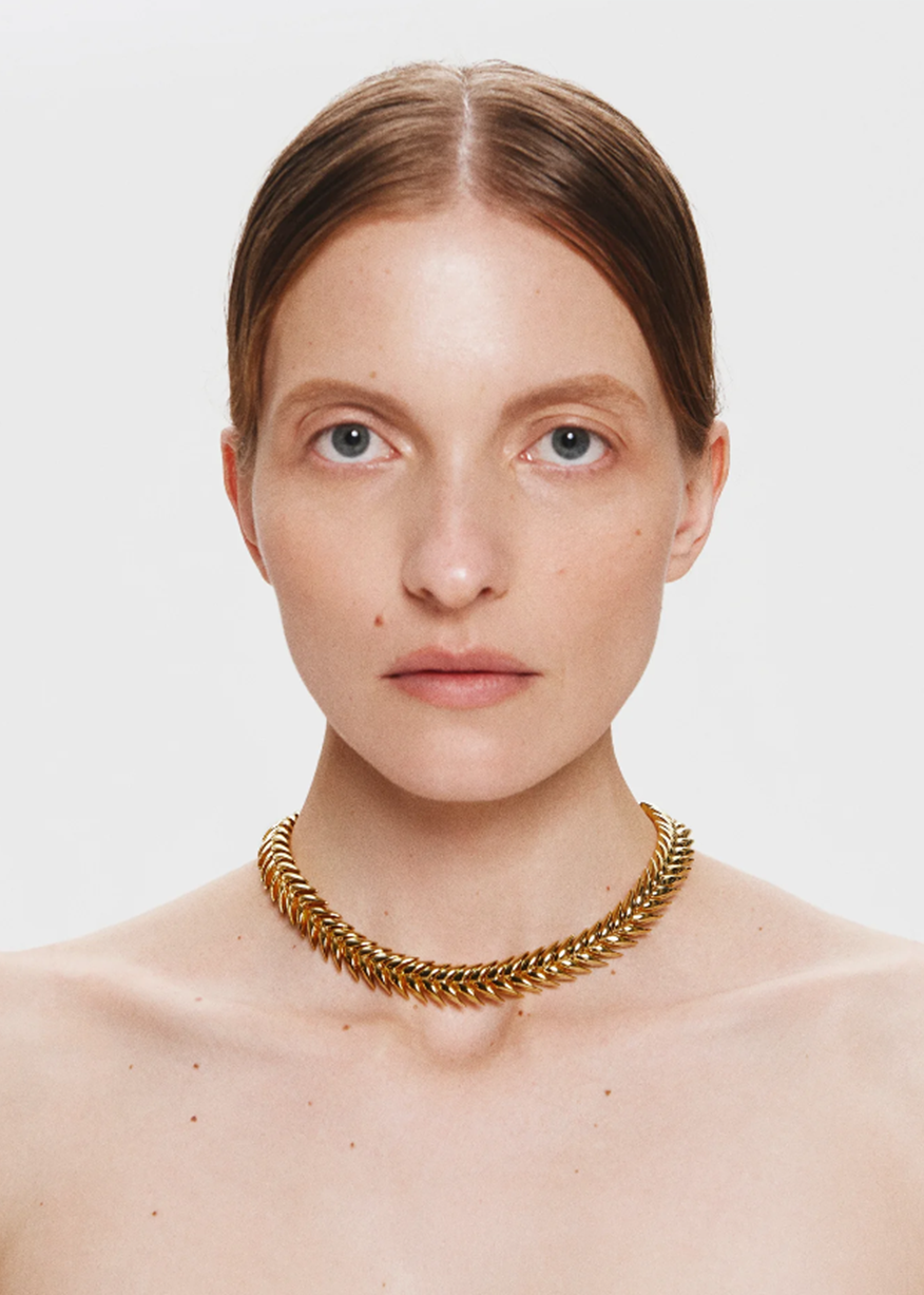 SPIKELET NECKLACE IN GOLD