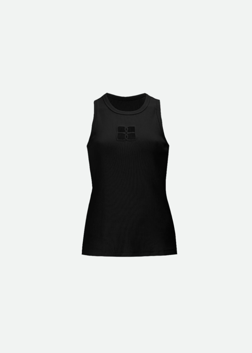 BB MONOGRAM TANK TOP IN BLACK