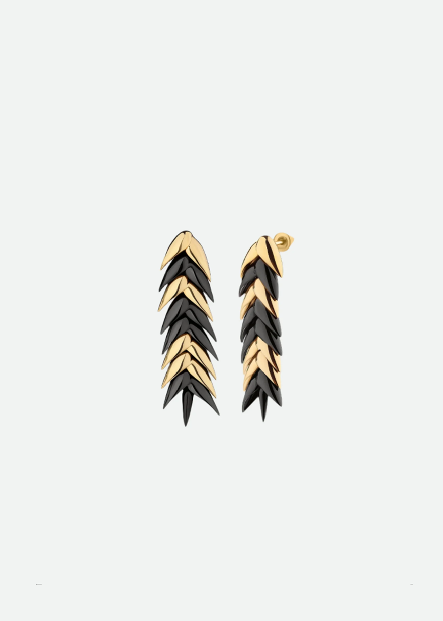 BURNED SPIKELET EARRINGS MEDIUM