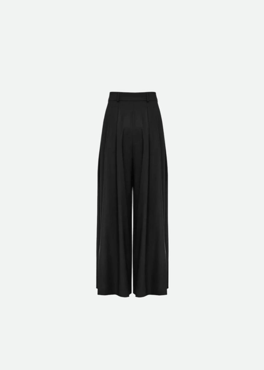 WIDE TROUSERS WITH BRA CLOSURE IN BLACK