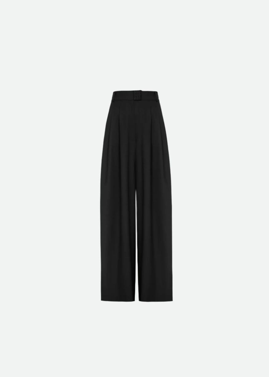 WIDE TROUSERS WITH BRA CLOSURE IN BLACK