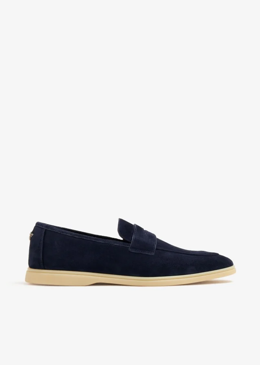 DARK BLUE SUEDE LOISIR GOMME