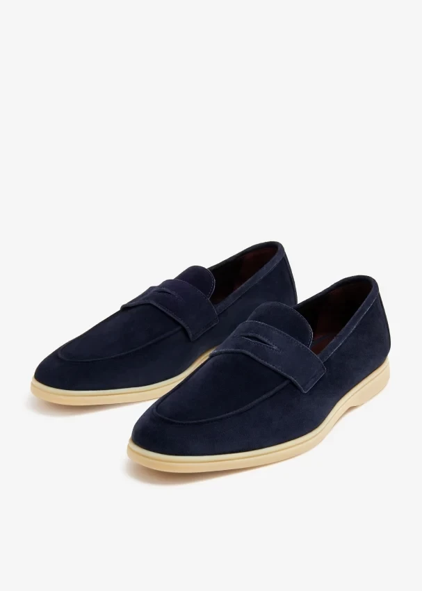 DARK BLUE SUEDE LOISIR GOMME