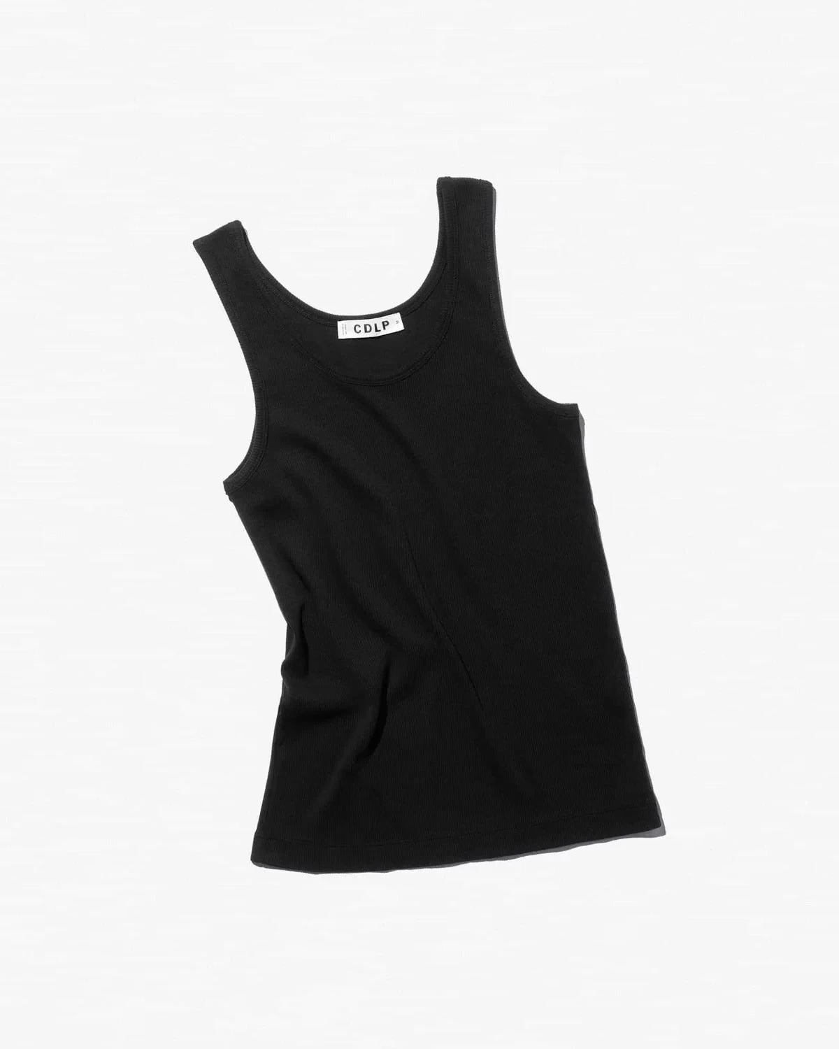 RIB TANK TOP IN BLACK