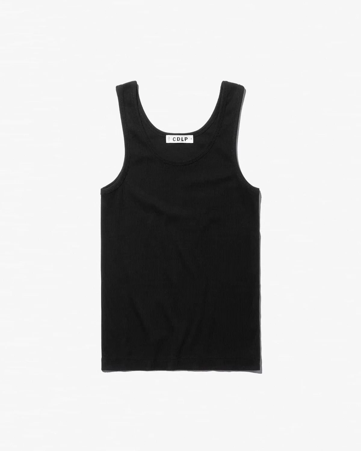 RIB TANK TOP IN BLACK