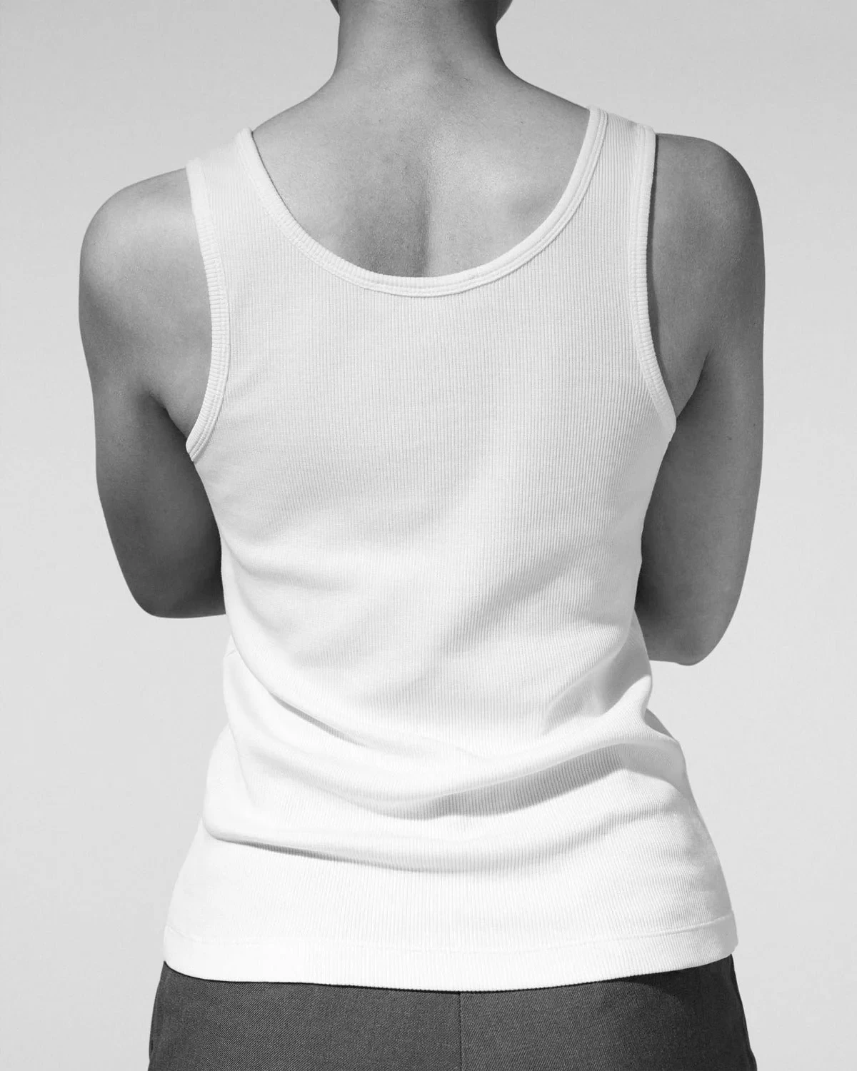 RIB TANK TOP IN WHITE