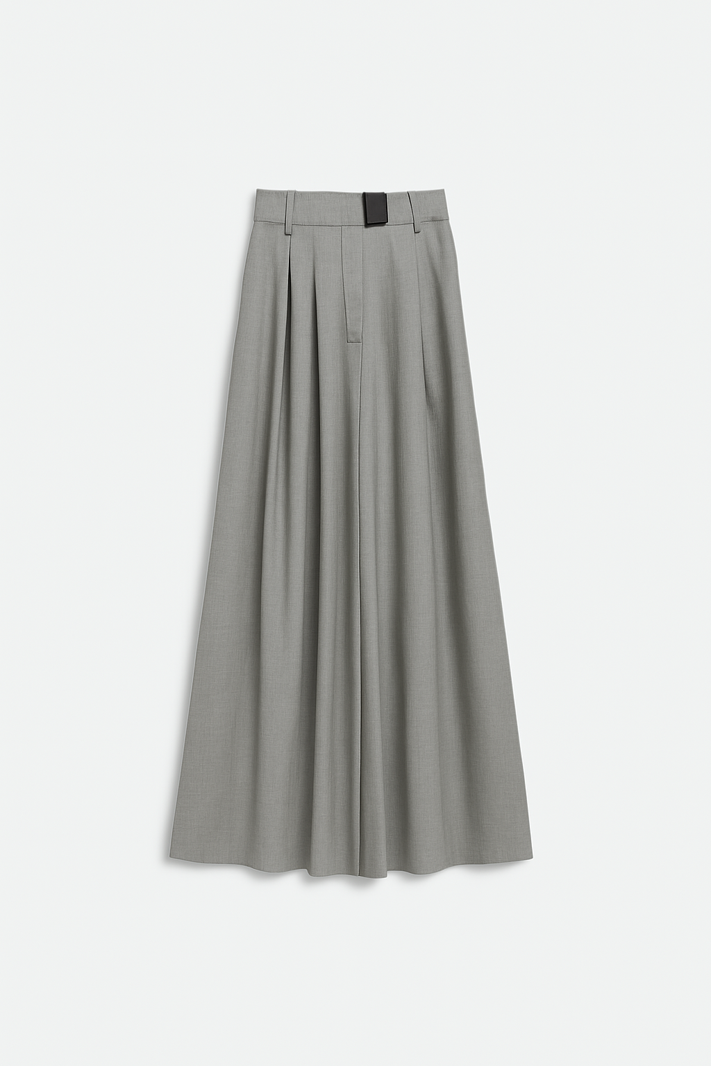 WIDE TROUSERS WITH BRA CLOSURE IN LIGHT GREY MELANGE