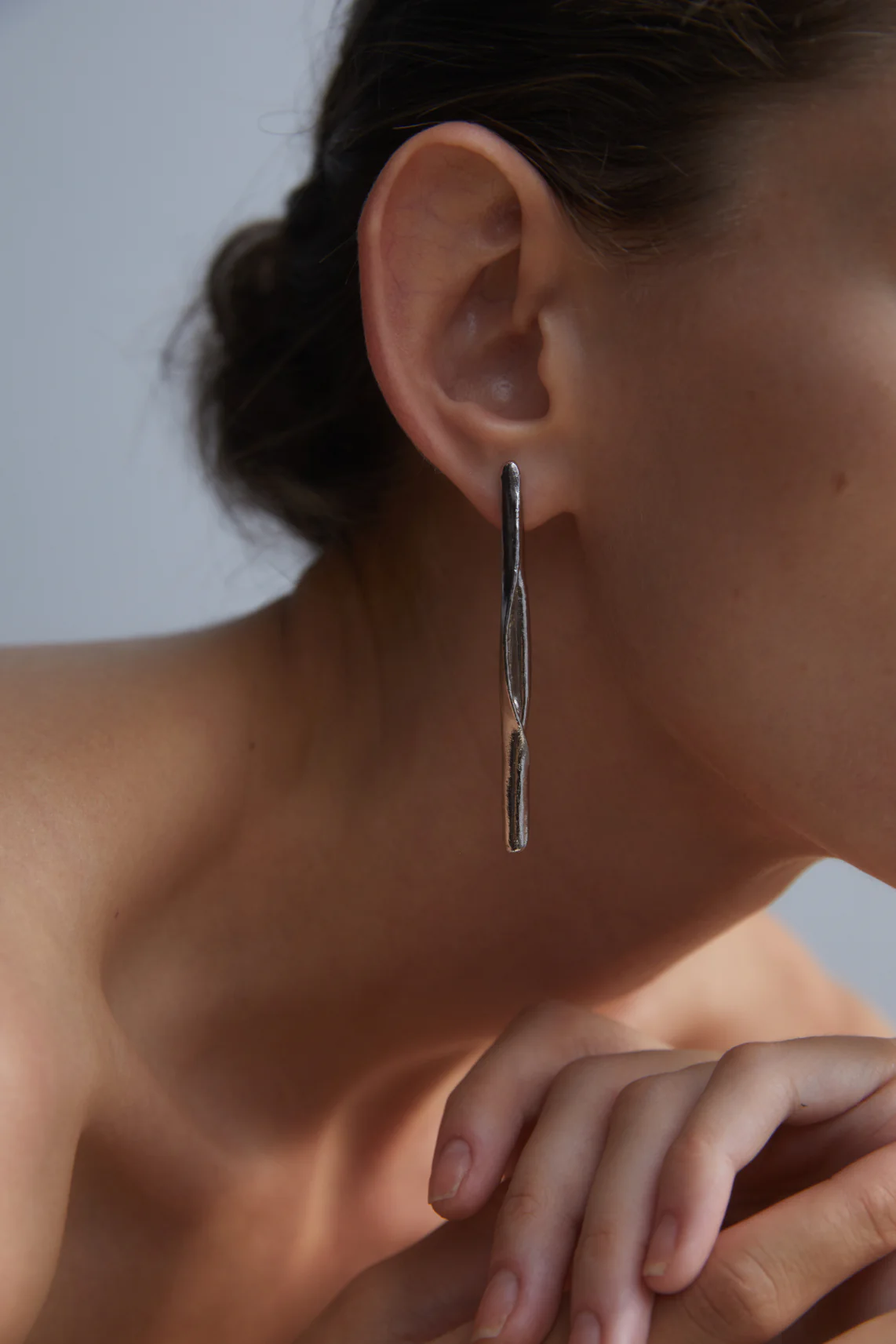 SILVER ROLL EARRINGS