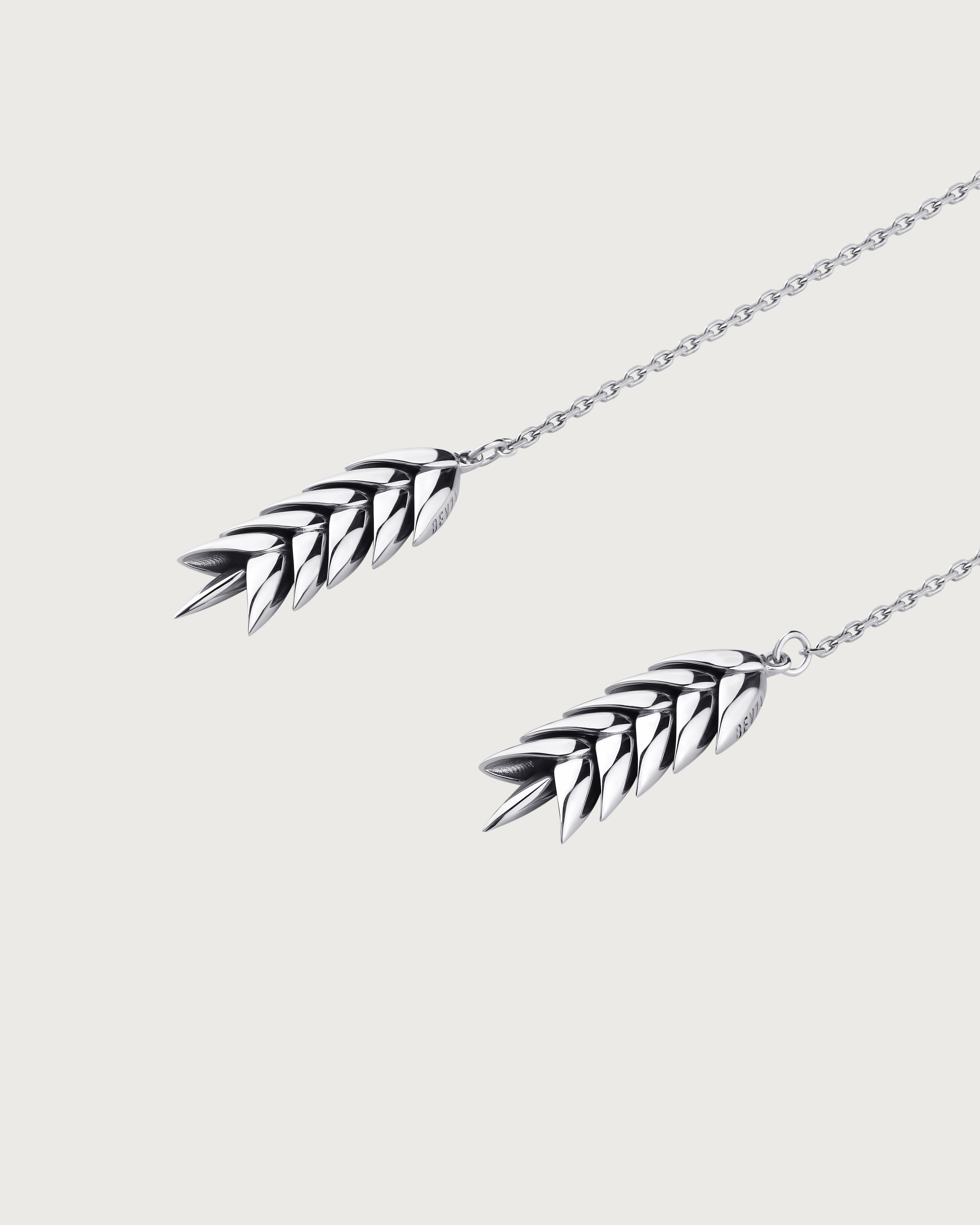 SPIKELET LONG PENDANT IN SILVER