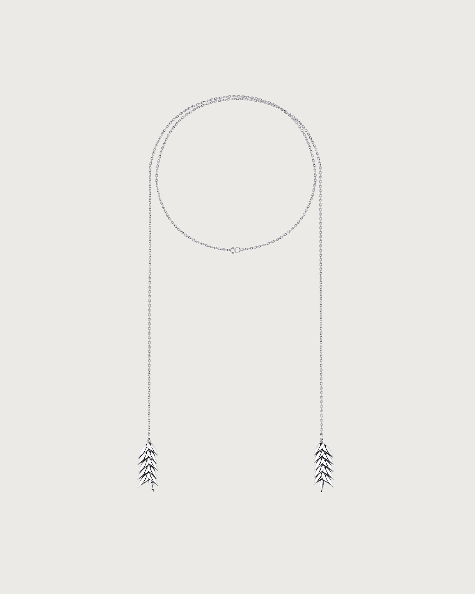 SPIKELET LONG PENDANT IN SILVER