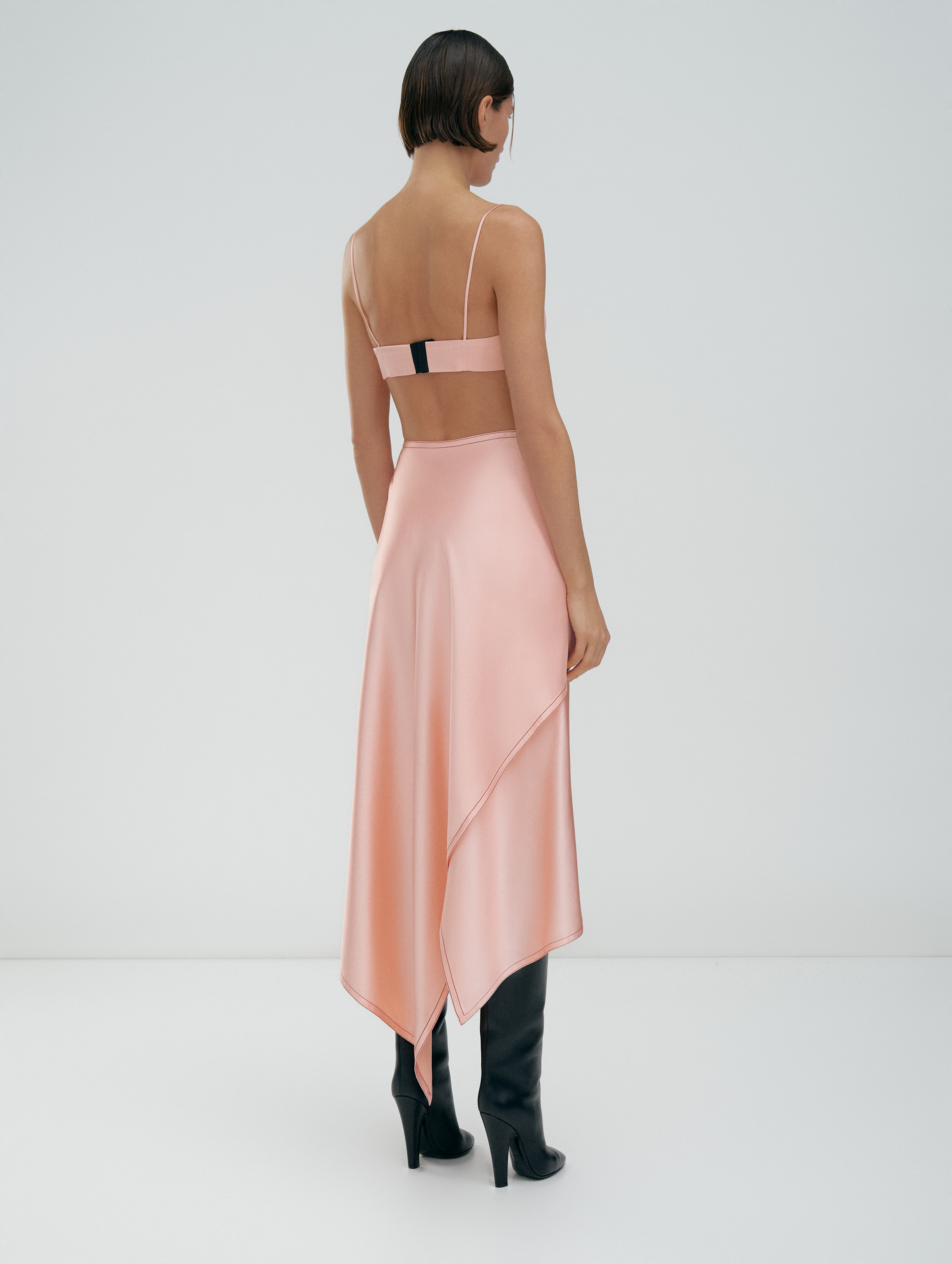 ASYMMETRIC SKIRT POWDER ROSE