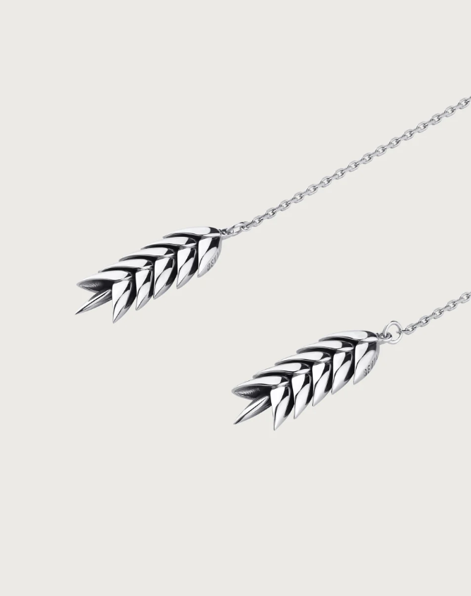 SPIKELET LONG PENDANT IN SILVER