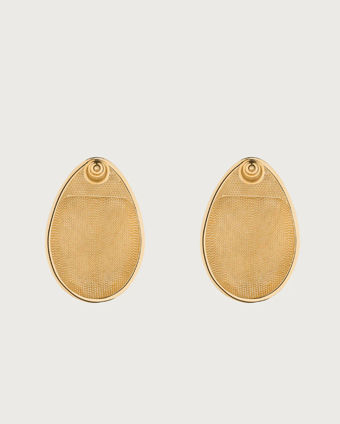 MEDIUM EGG EARRING IN GOLD