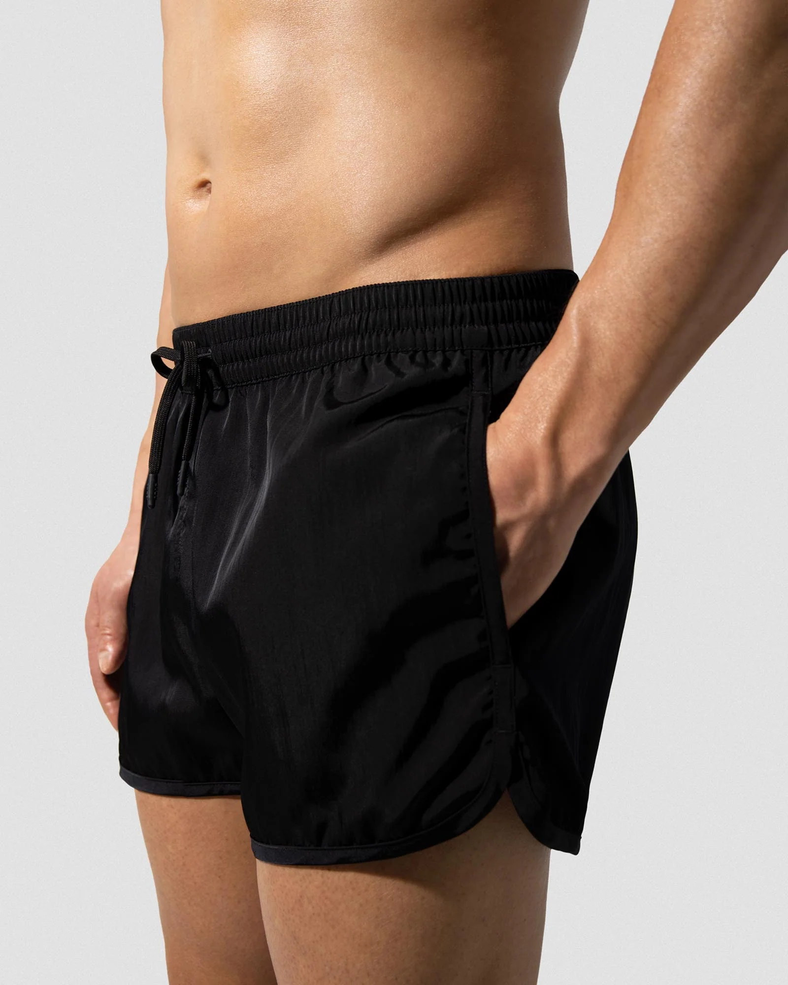 SWIM P-NYLON SHORTS IN BLACK