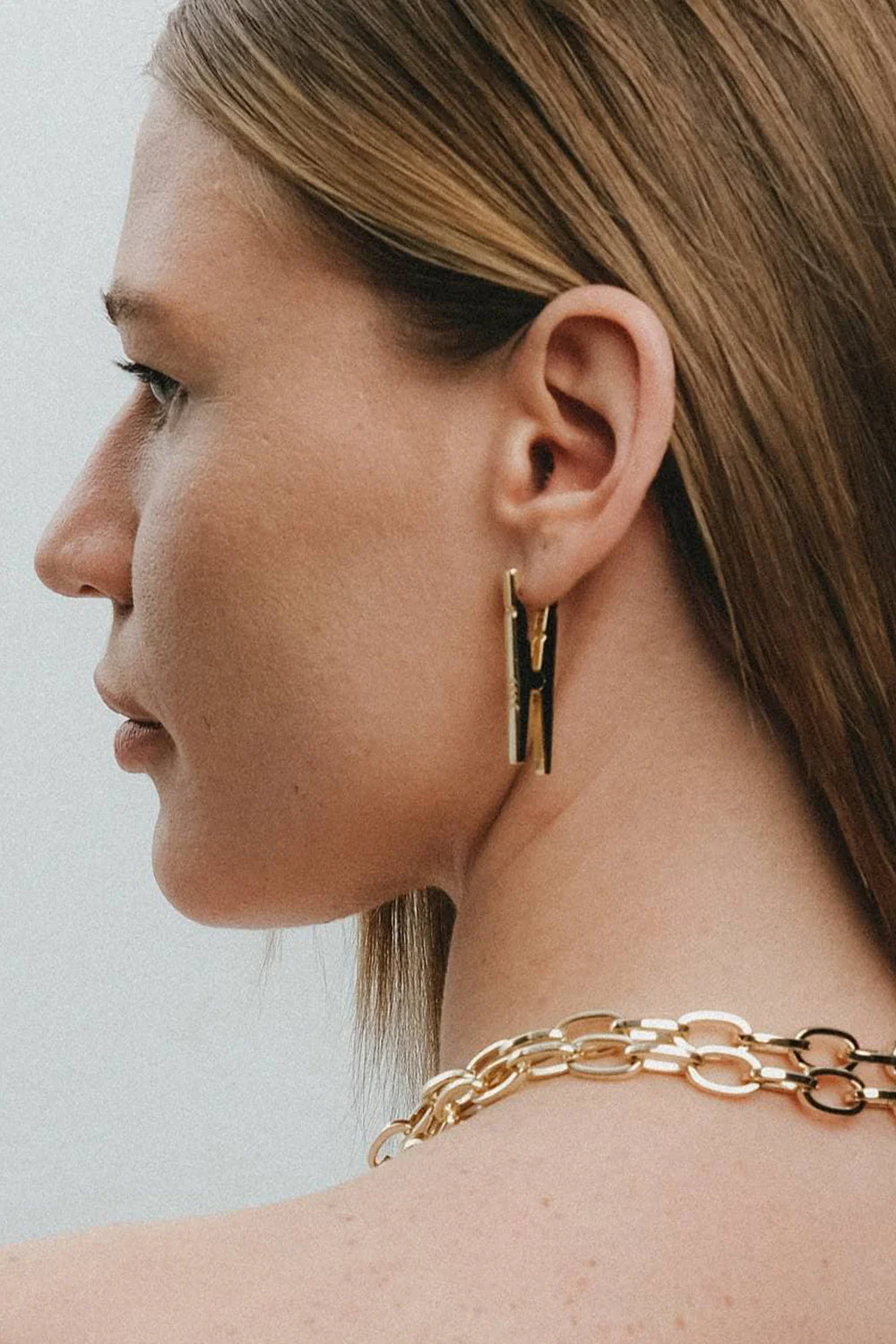 CLOTHESPIN MONO EARRING IN ROSE GOLD