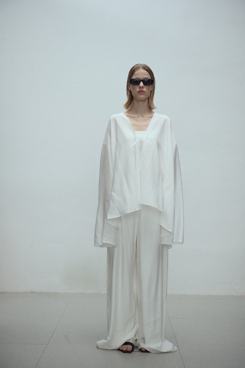AMANI WIDE LEG TROUSERS IN OAT