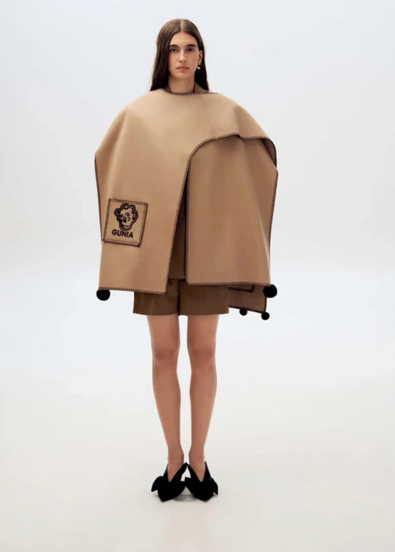 ASYMMETRIC PONCHO IN BEIGE