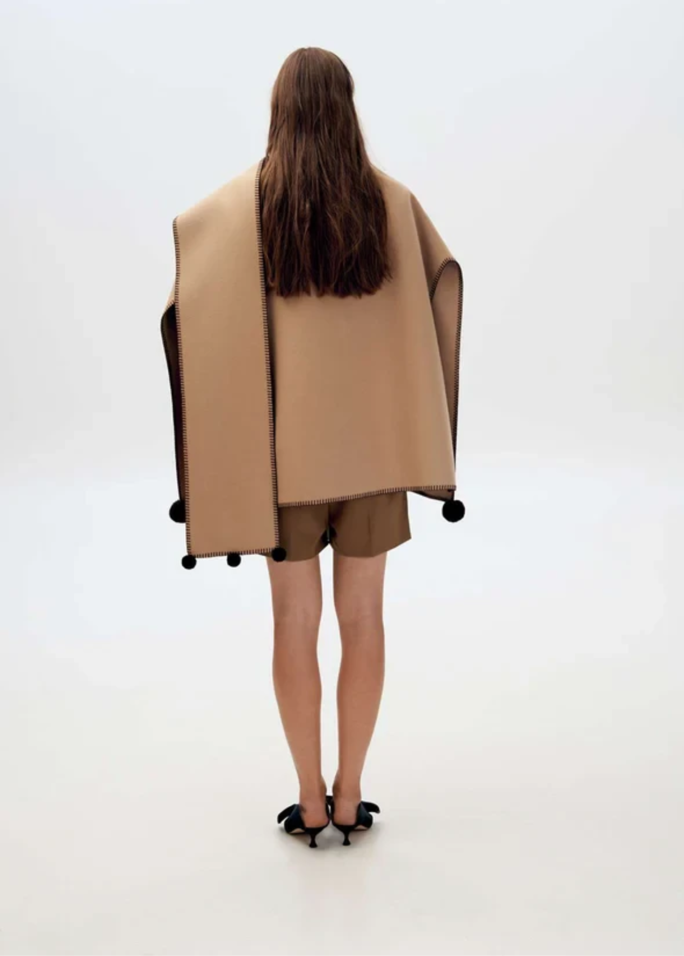 ASYMMETRIC PONCHO IN BEIGE