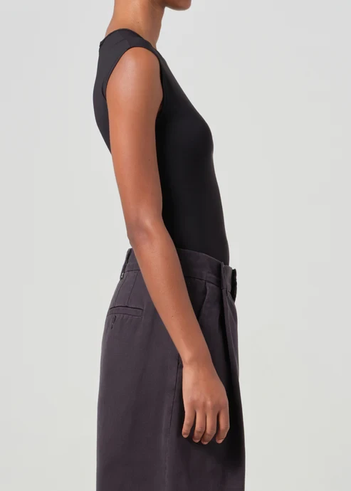 AURA SLEEVELESS BODYSUIT IN BLACK