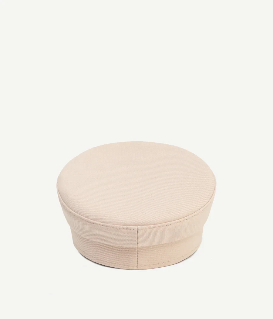 PIERCED BAKER BOY CAP IN BEIGE
