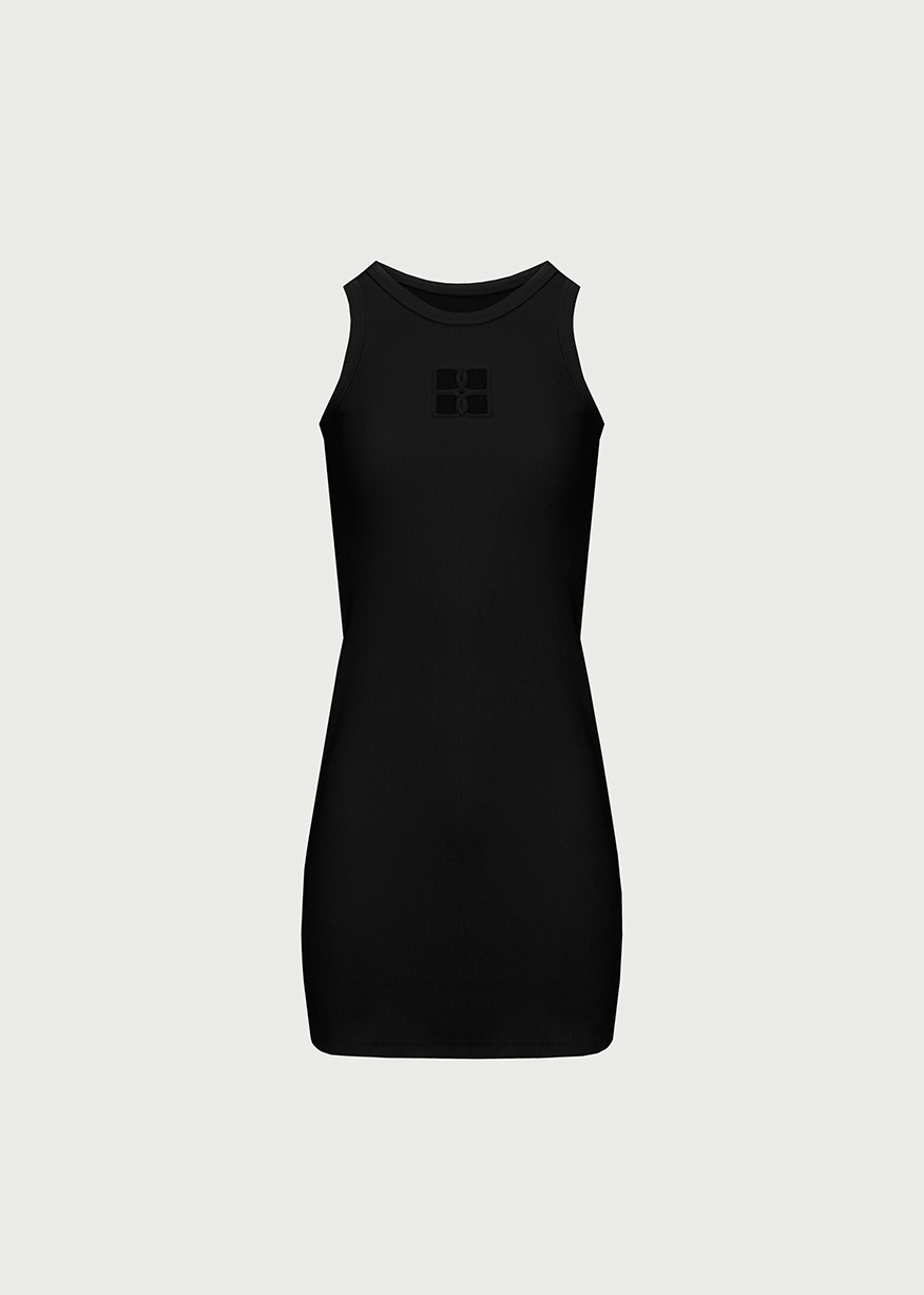 BB MONOGRAM DRESS IN BLACK