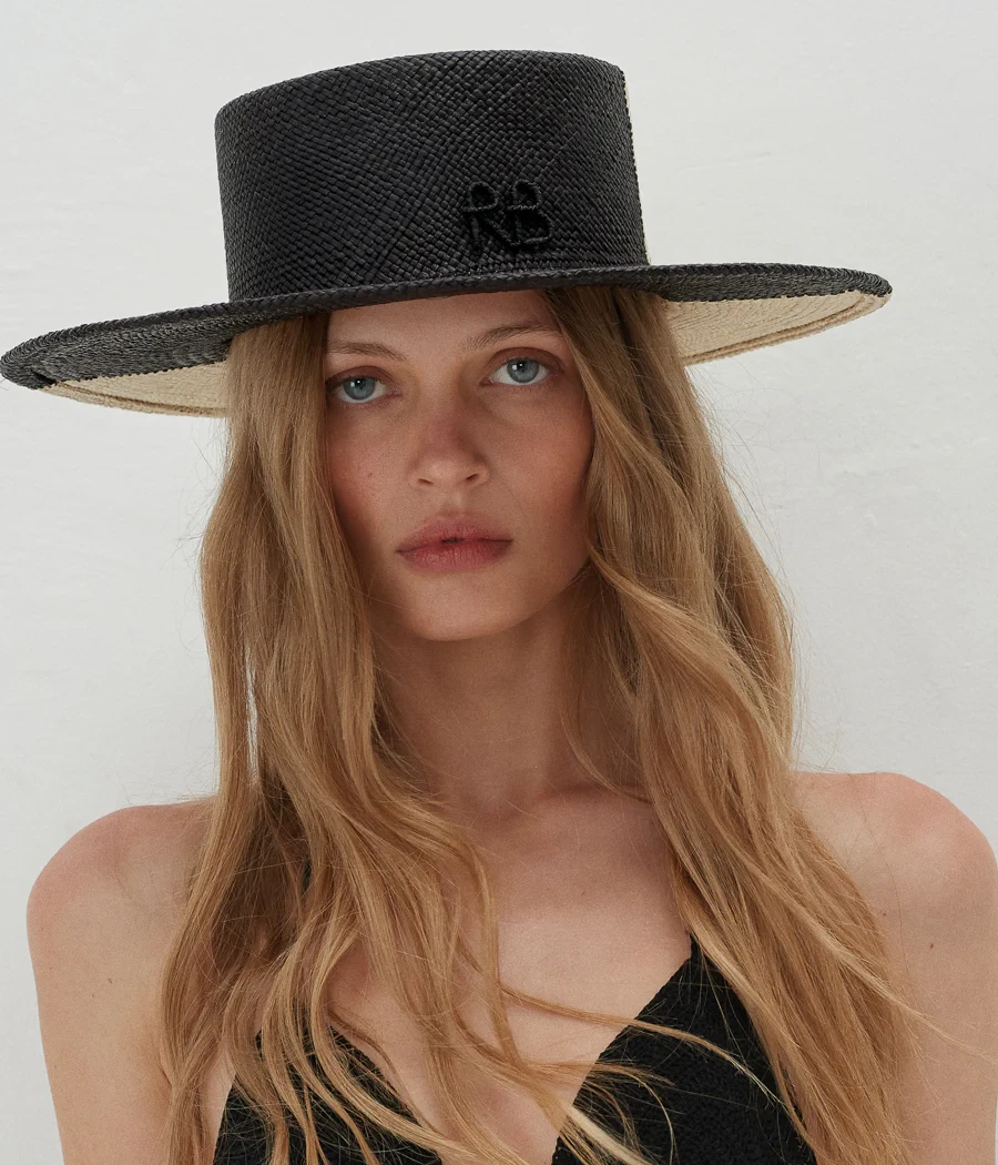 CANOTIER HAT BLACK/WHITE