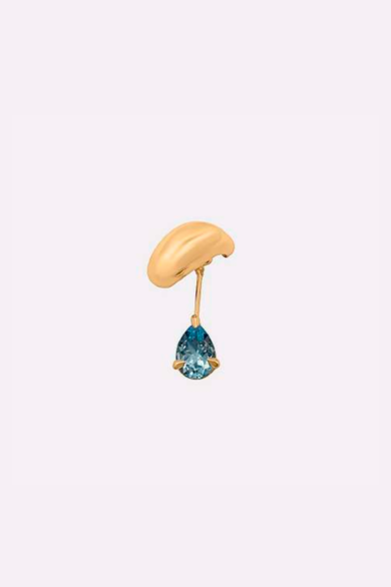BLOWN DROP EAR CUFF - SKY TOPAZ IN GOLD