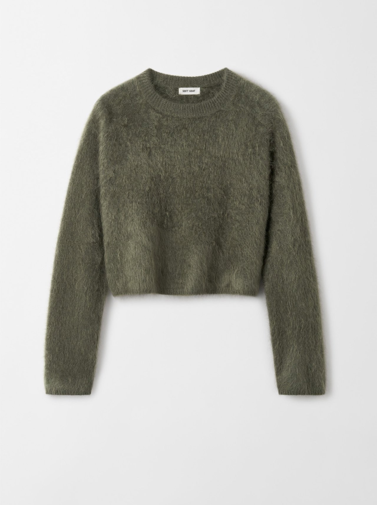 BRUSHED CREWNECK IN OLIVE