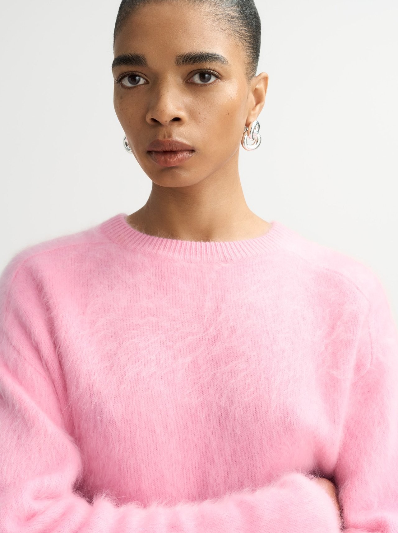 BRUSHED CREWNECK IN PINK