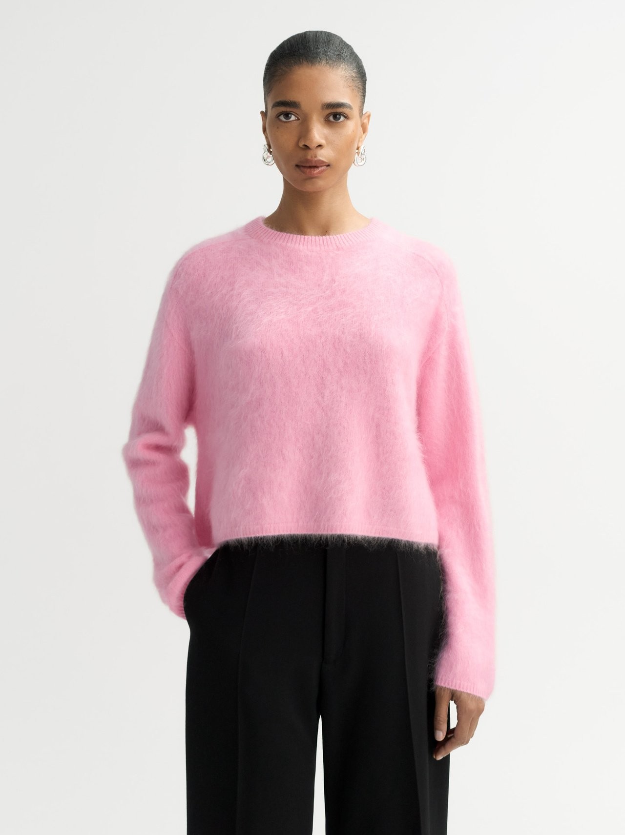 BRUSHED CREWNECK IN PINK