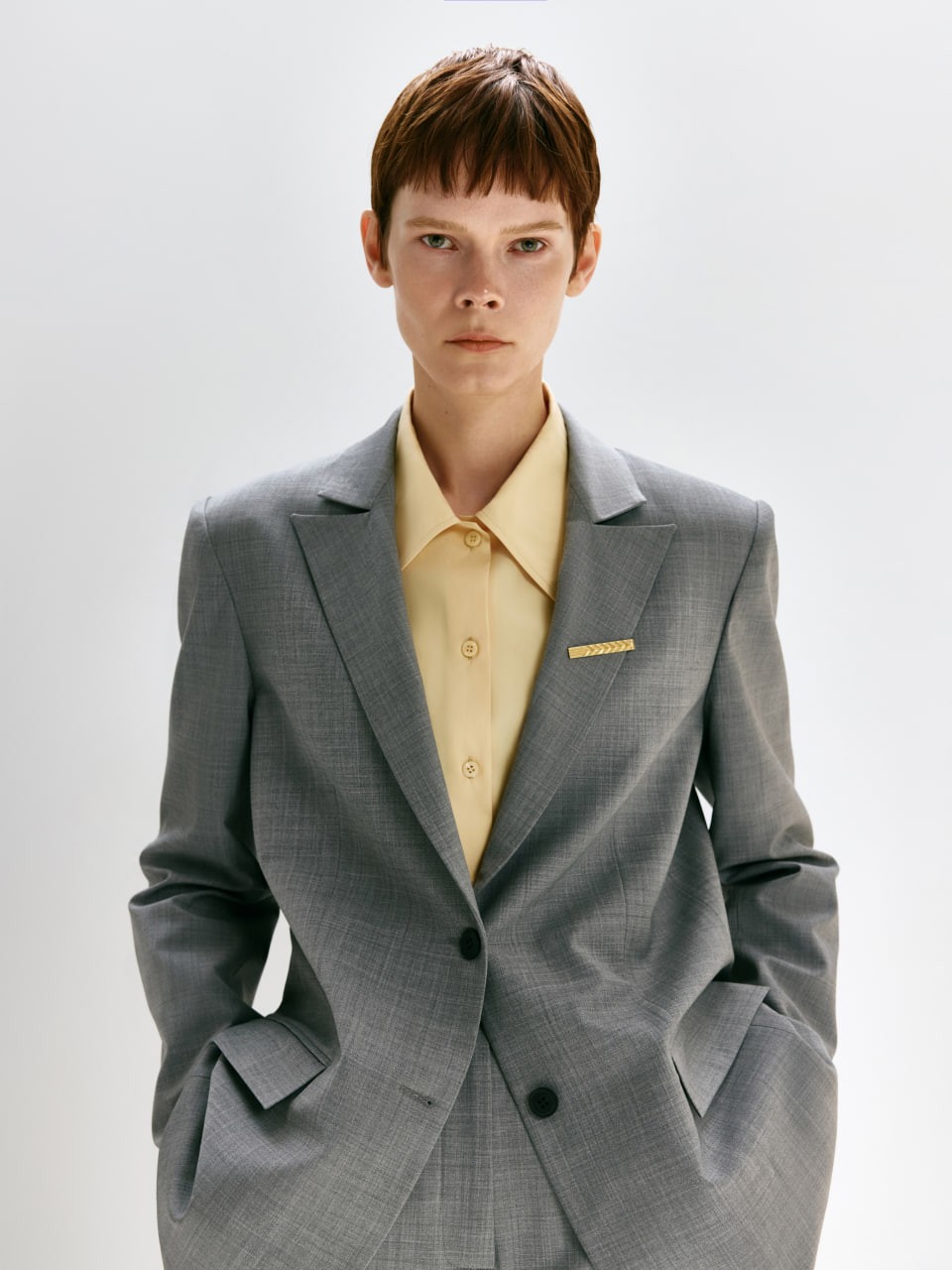 BUREAUCRACY JACKET IN GREY MELANGE