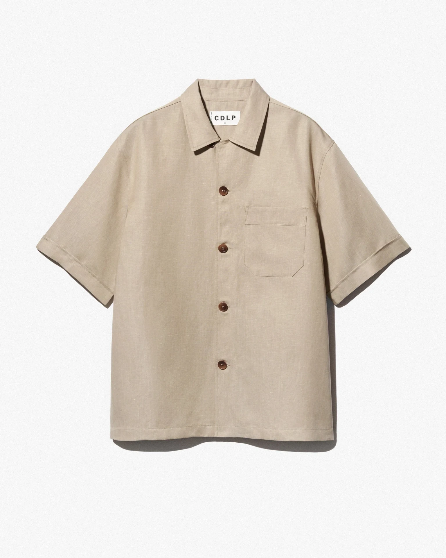 CAMP COLLAR SHIRT AND TROUSERS IN HAZEL BEIGE