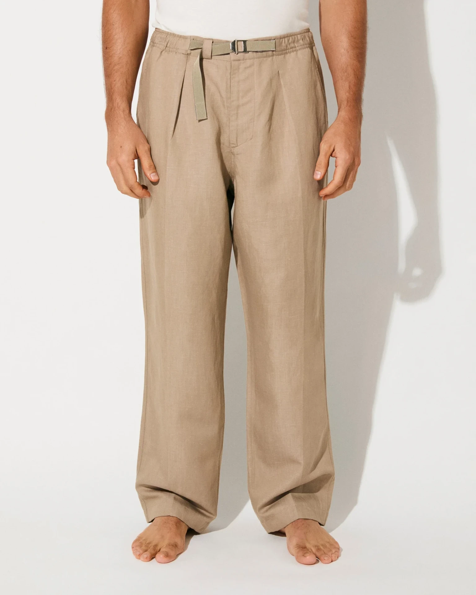 CAMP COLLAR SHIRT AND TROUSERS IN HAZEL BEIGE
