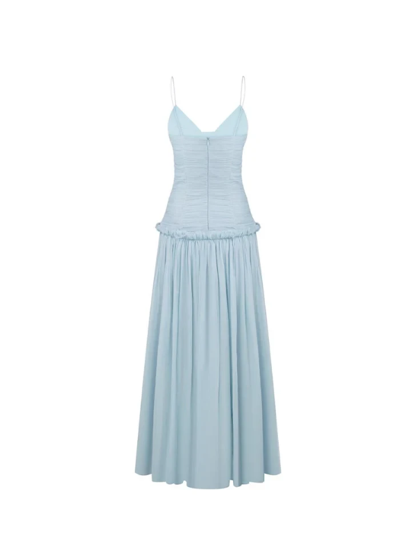 CHIFFON MIDI DRESS IN LIGHT BLUE