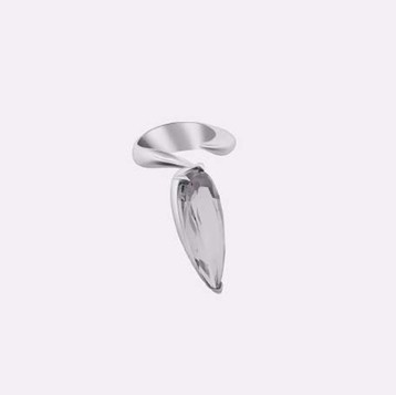 CLEAR SHARP ALIEN RING IN SILVER