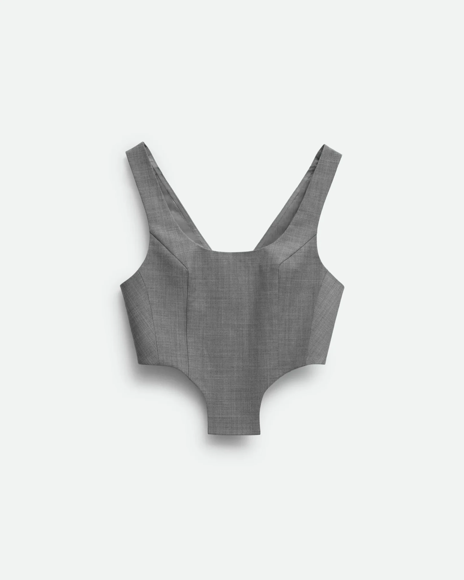 CORSET TOP IN GREY MELANGE